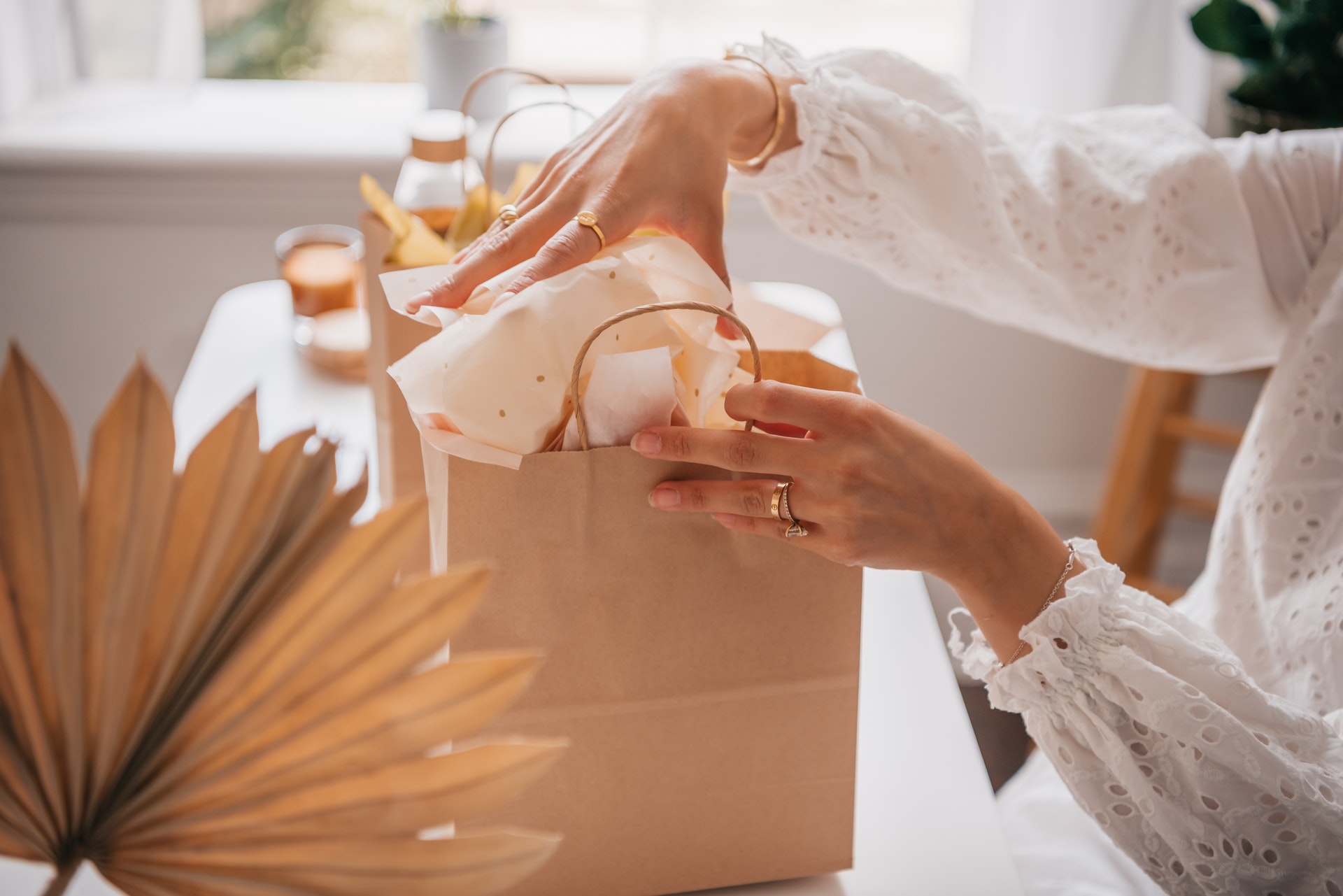 lady packing things into bags